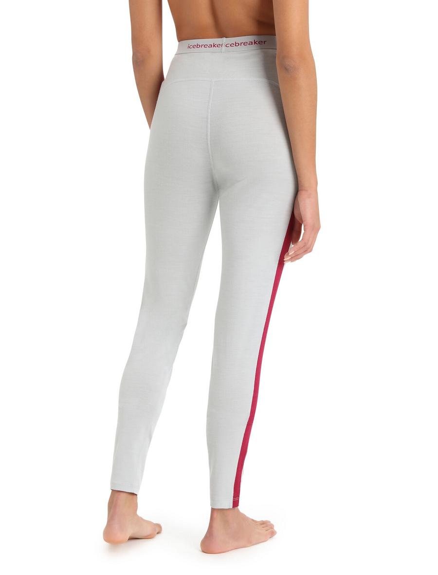 Women's Icebreaker Merino 200 Sonebula Thermal Leggings Base Layers Ether / Cherry | CA 1093GSOL